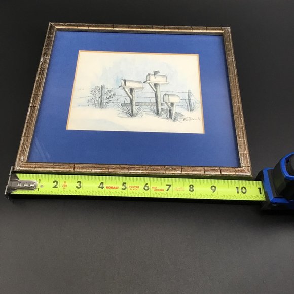 Fran Babcock Watercolor Mailboxes Signed